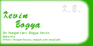kevin bogya business card